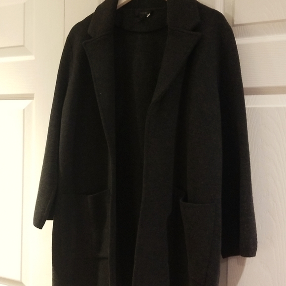 J CREW  open front  sweater blazer 100% merino wool 2 large packet relaxed fit - Picture 2 of 5